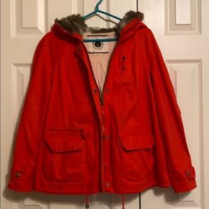 A-line orange spring or fall coat